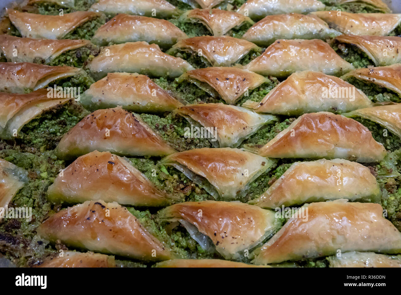 Baklawa With Pistachio Is Traditional Dessert Of Gaziantep Turkey