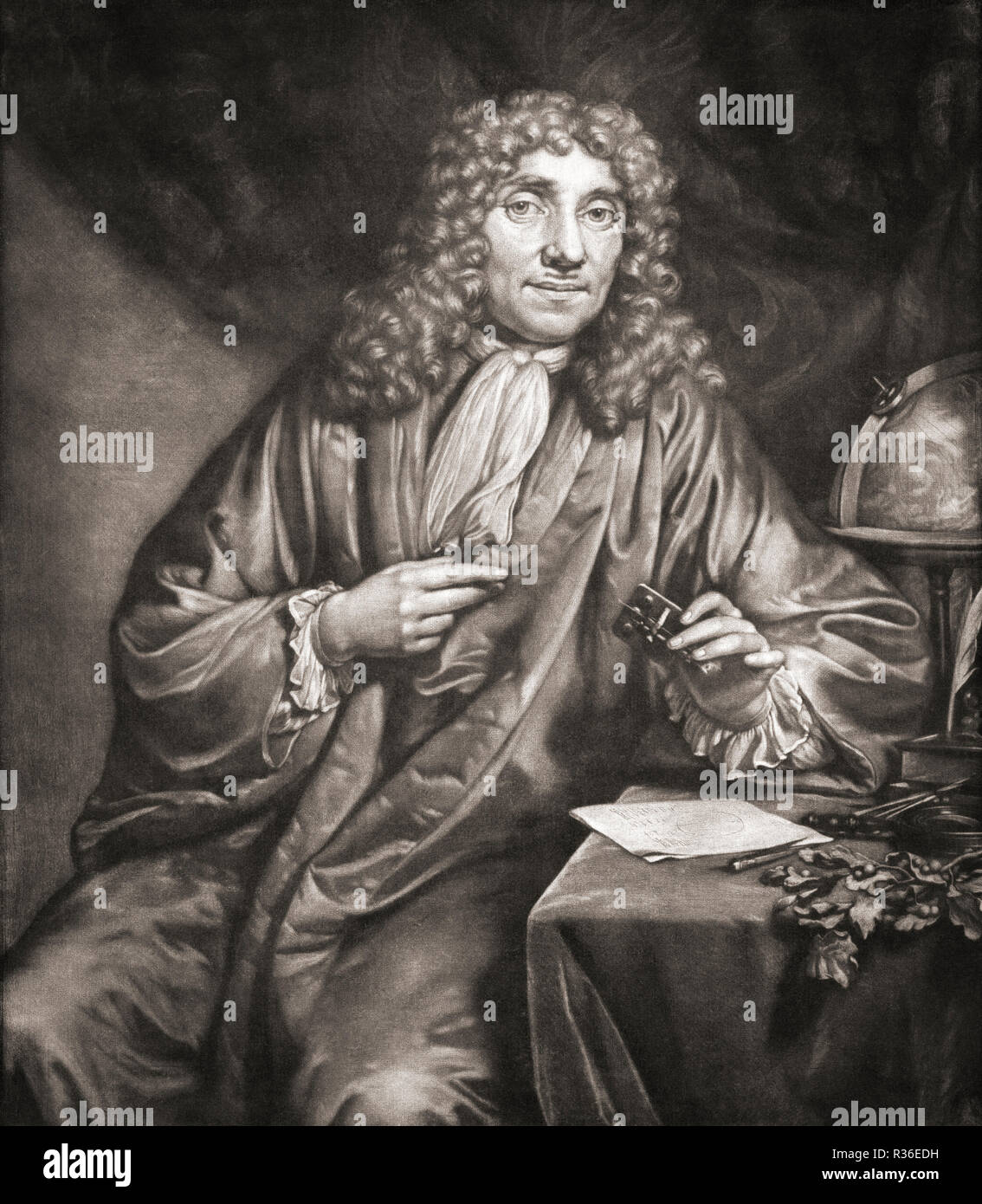 Antonie van Leeuwenhoek, 1632-1723.  Dutch scientist. Stock Photo