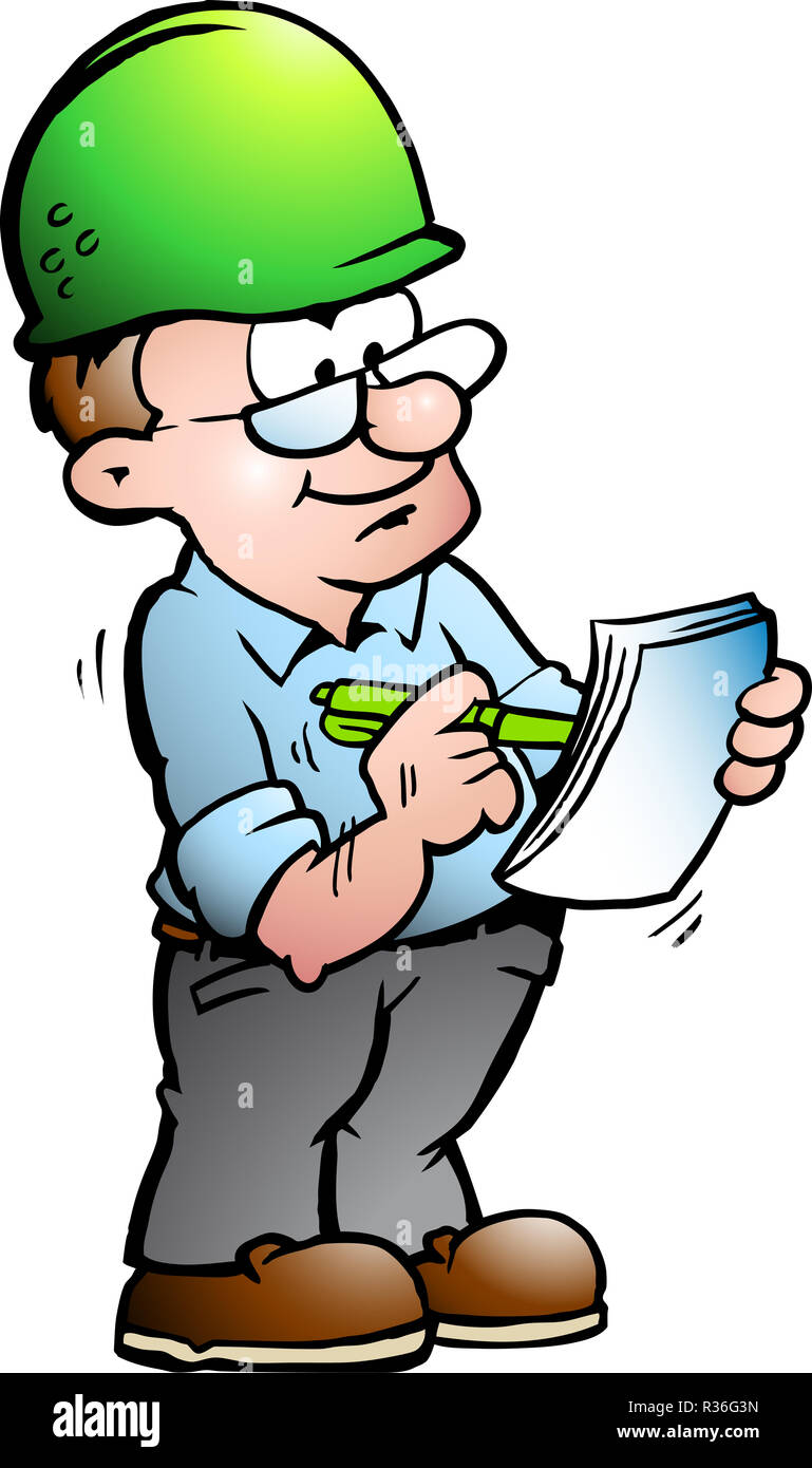 Hand-drawn Vector illustration of an Construction Manager Stock Photo ...