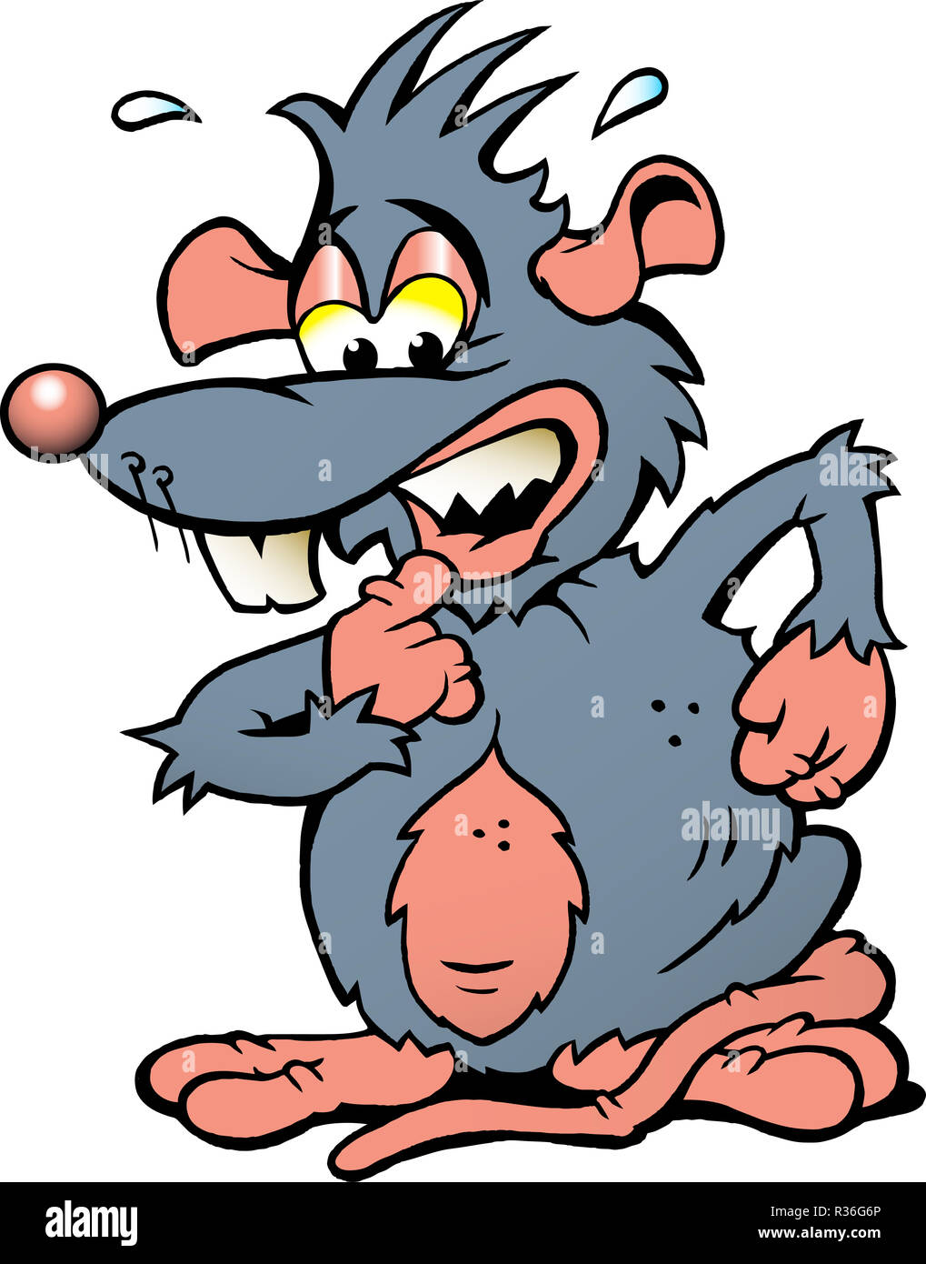 Handdrawn Vector illustration of an scared Rat Stock Photo Alamy
