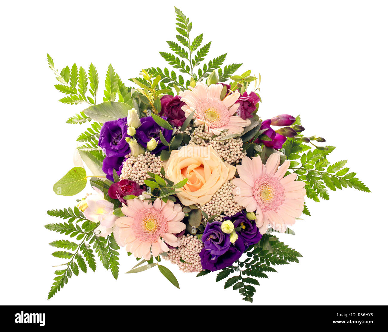 beautiful bouquet of flowers isolated on white background Stock Photo ...