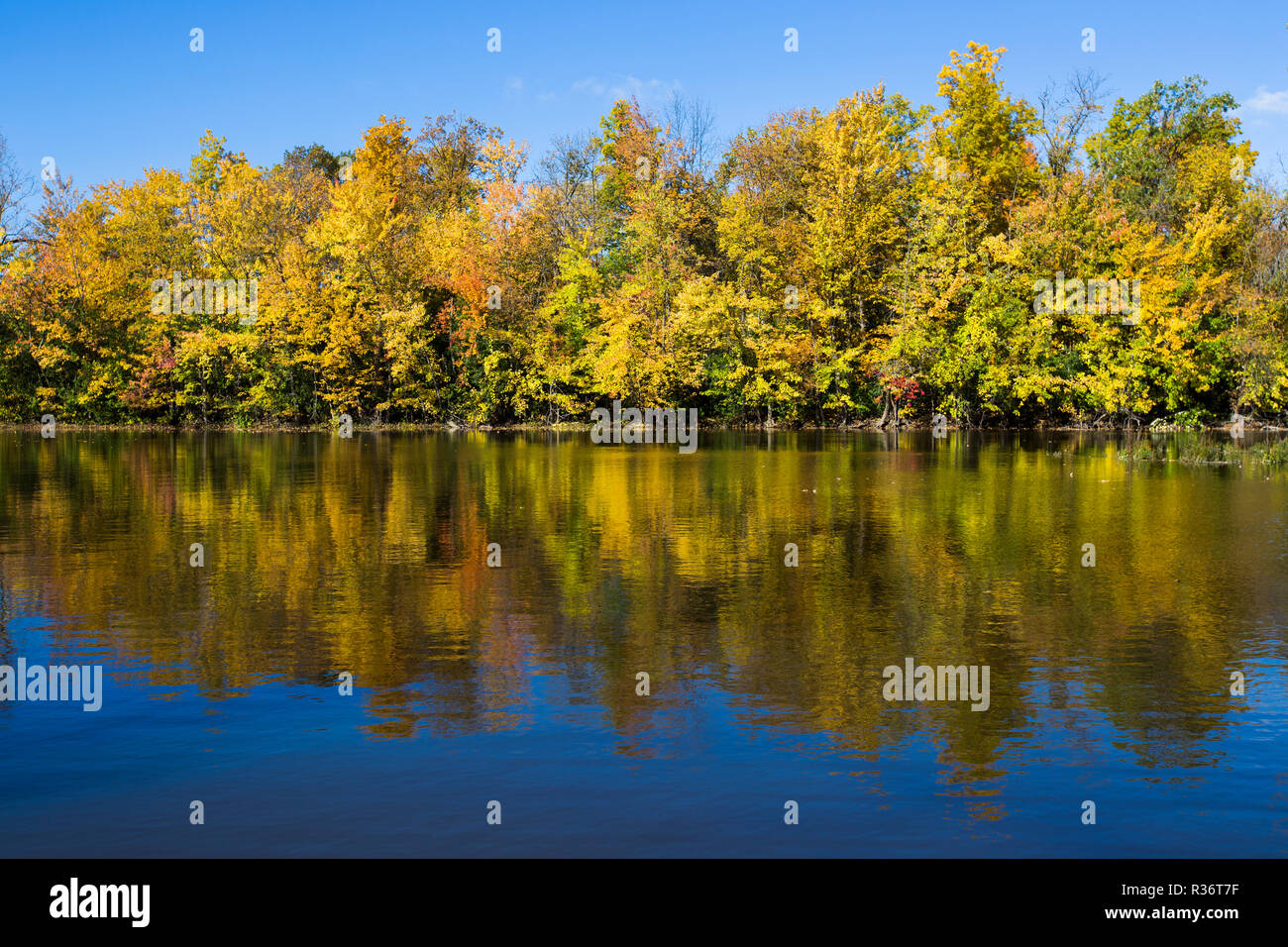 Riviere des Mille Iles Nature Park in autumn, Quebec, Canada Stock Photo