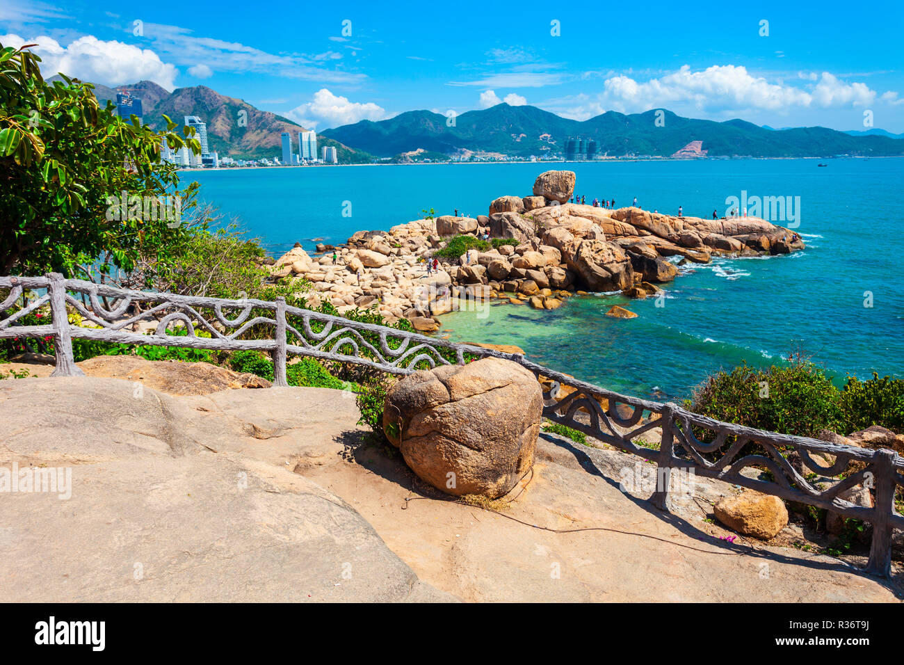 Hon Chong cape rock garden is a popular tourist attraction in Nha Trang city in Vietnam Stock Photo