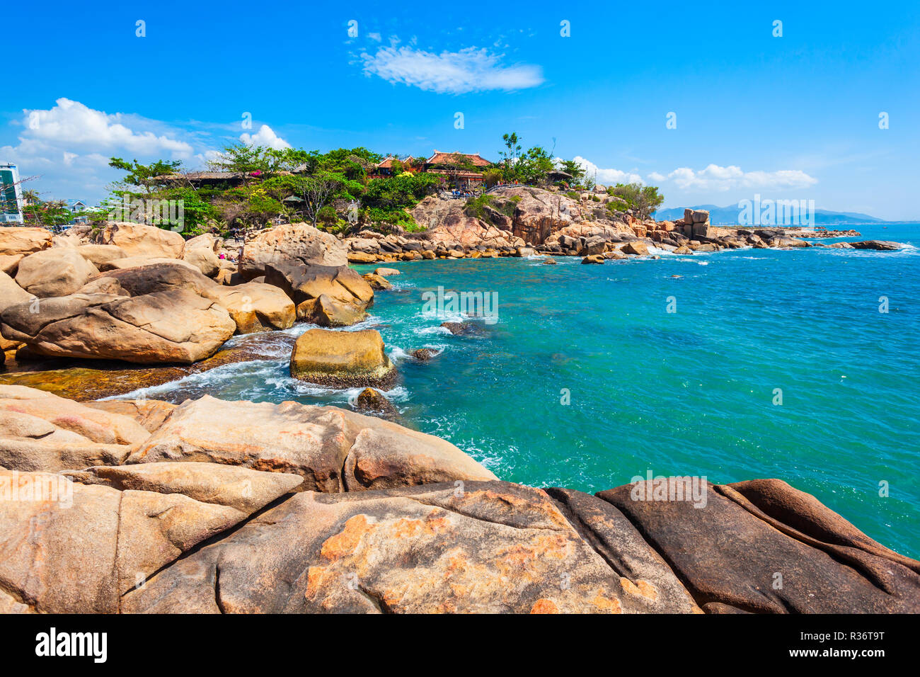 Hon Chong cape rock garden is a popular tourist attraction in Nha Trang city in Vietnam Stock Photo