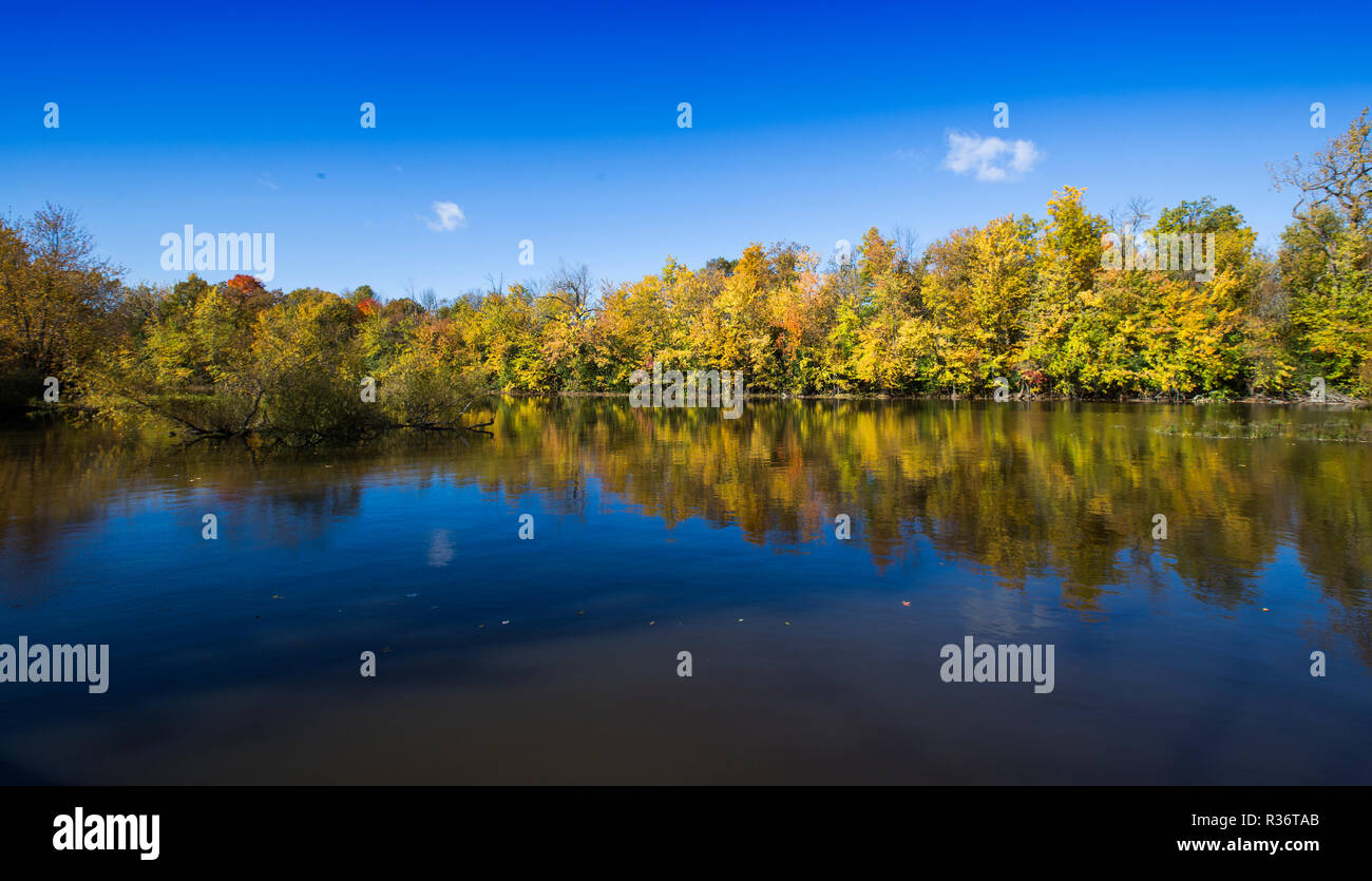 Riviere des Mille Iles Nature Park in autumn, Quebec, Canada Stock Photo