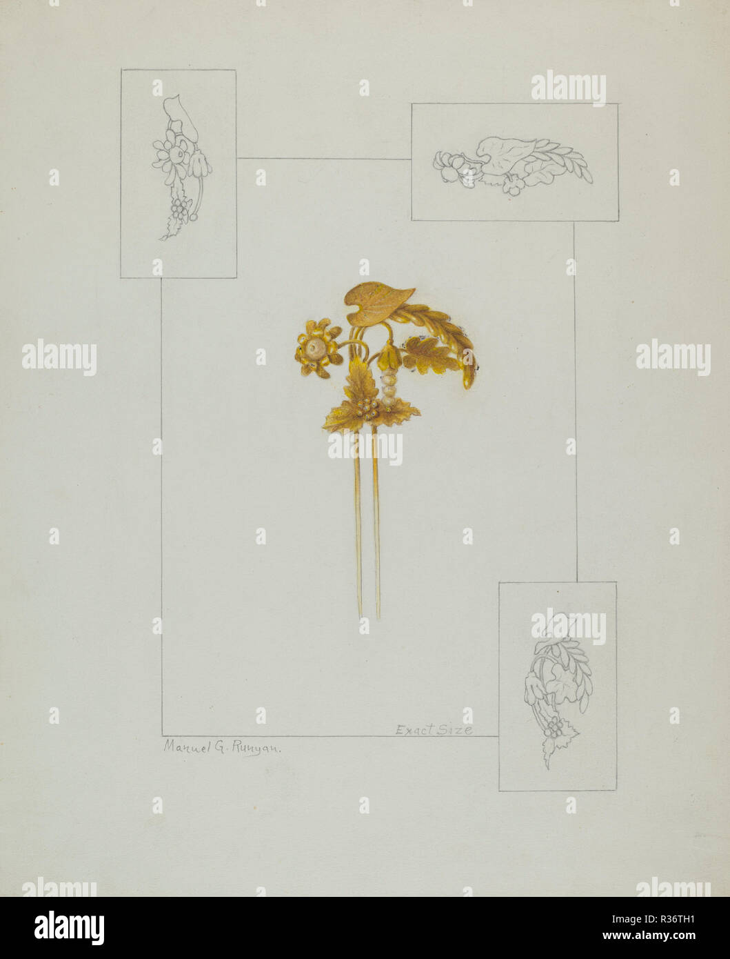 Hair Pin Dated C 1937 Dimensions Overall 28 X 23 Cm 11 X 9 1 16 In Medium Watercolor And Graphite On Paper Museum National Gallery Of Art Washington Dc Author Manuel G Runyan Stock Photo Alamy
