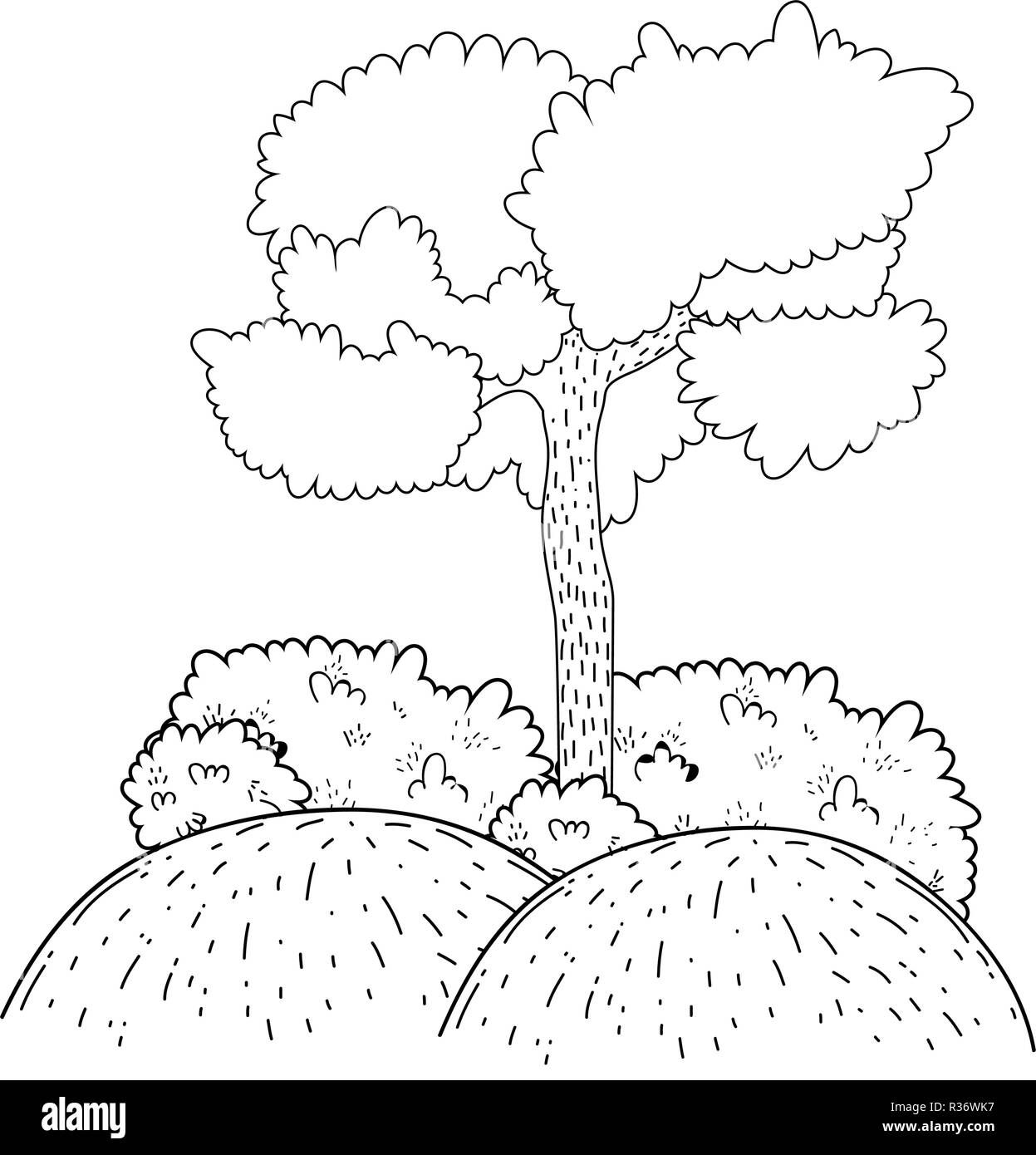 tree forest landscape scene vector illustration design Stock Vector ...