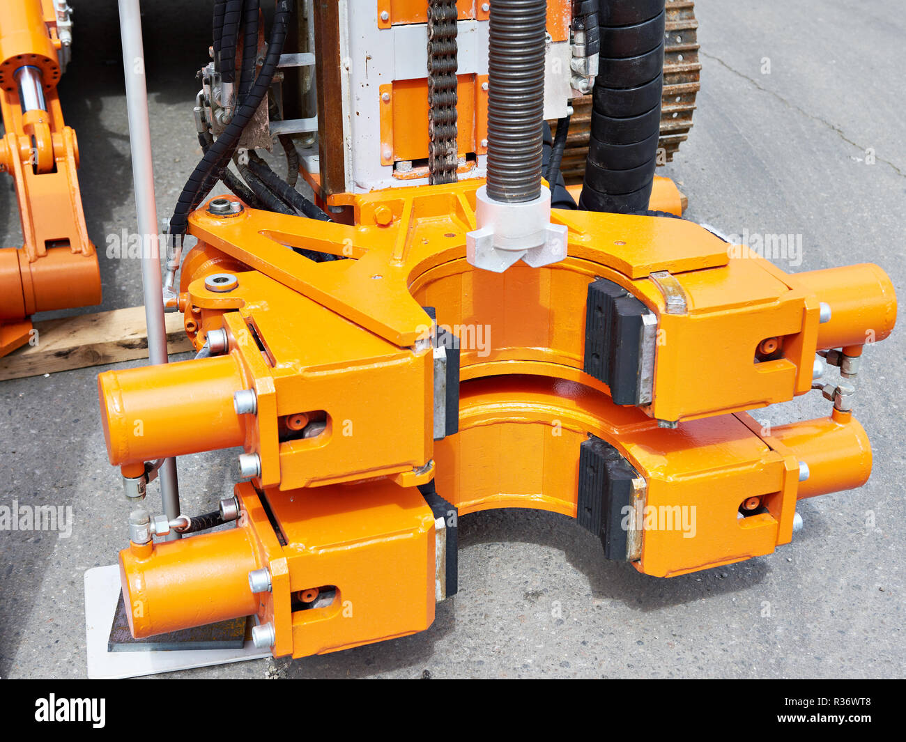 Compact multifunctional drilling boring rig Stock Photo