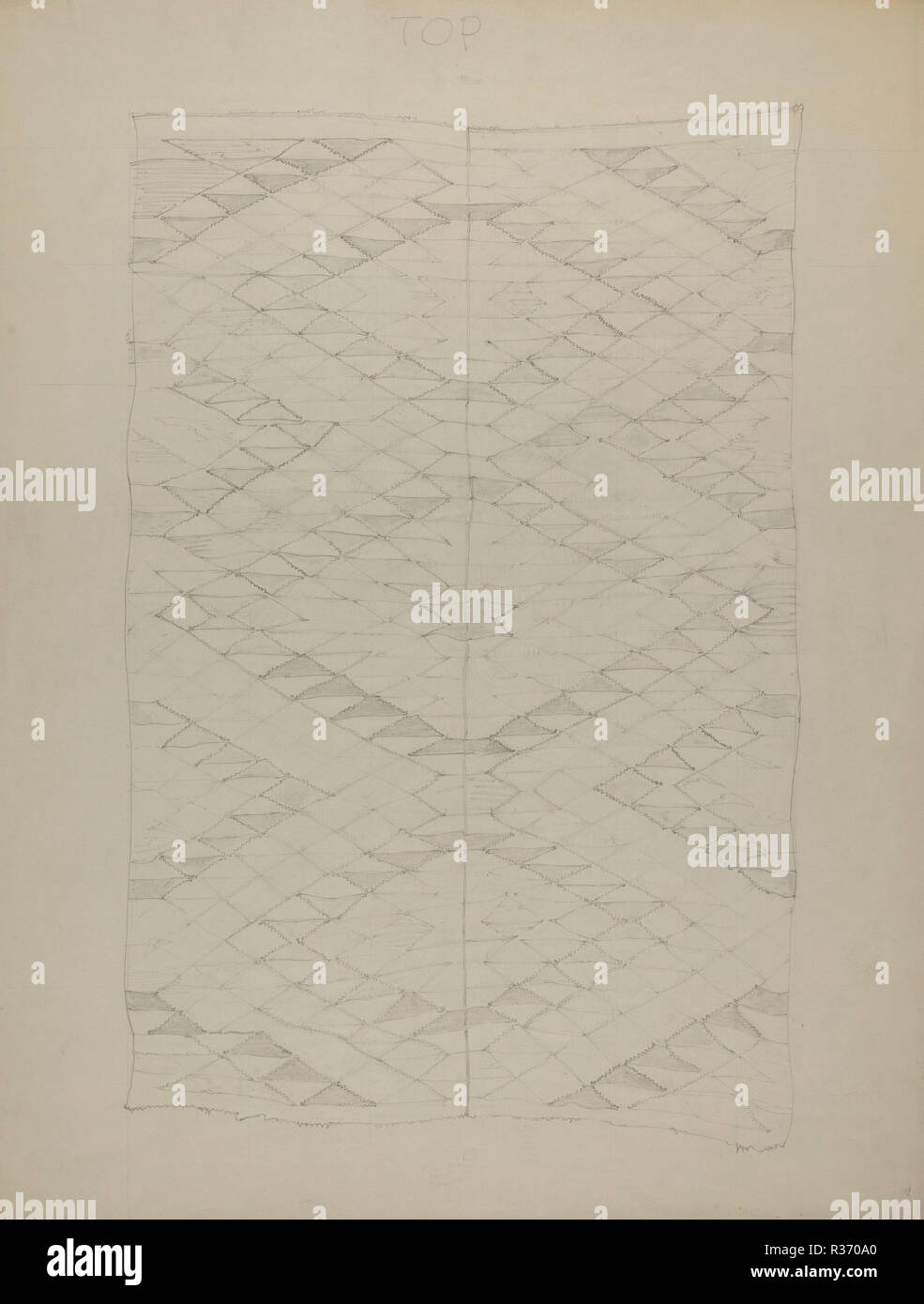 Textile. Dated: 1935/1942. Dimensions: overall: 66 x 51 cm (26 x 20 1/16 in.). Medium: graphite on paper. Museum: National Gallery of Art, Washington DC. Author: American 20th Century. Stock Photo