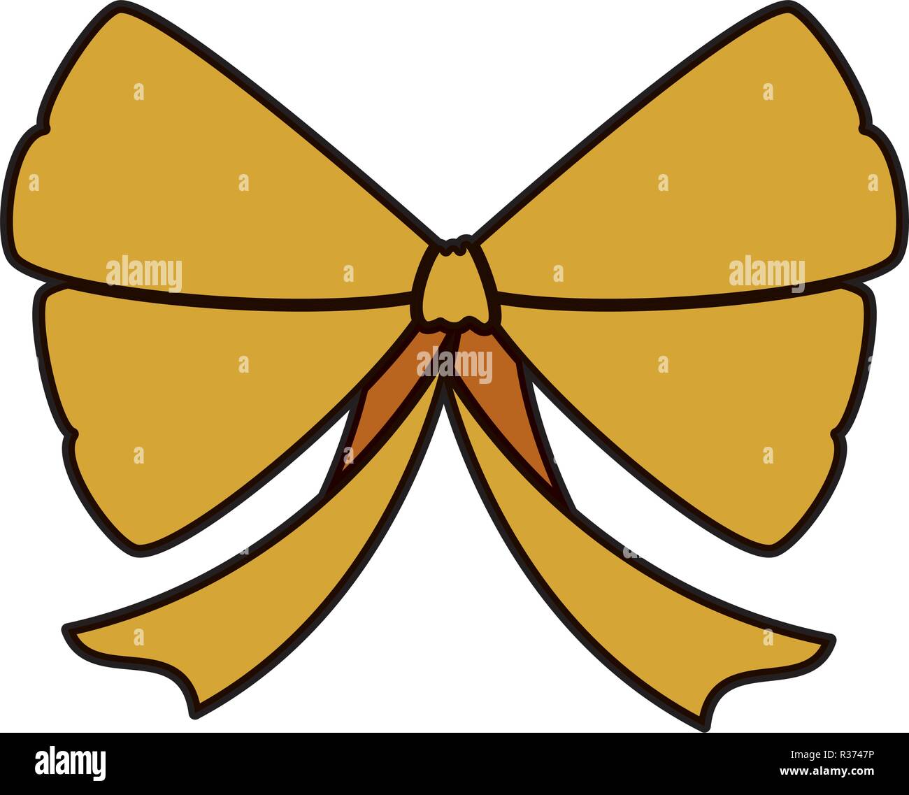 golden bow ribbon tape decorative vector illustration design Stock ...