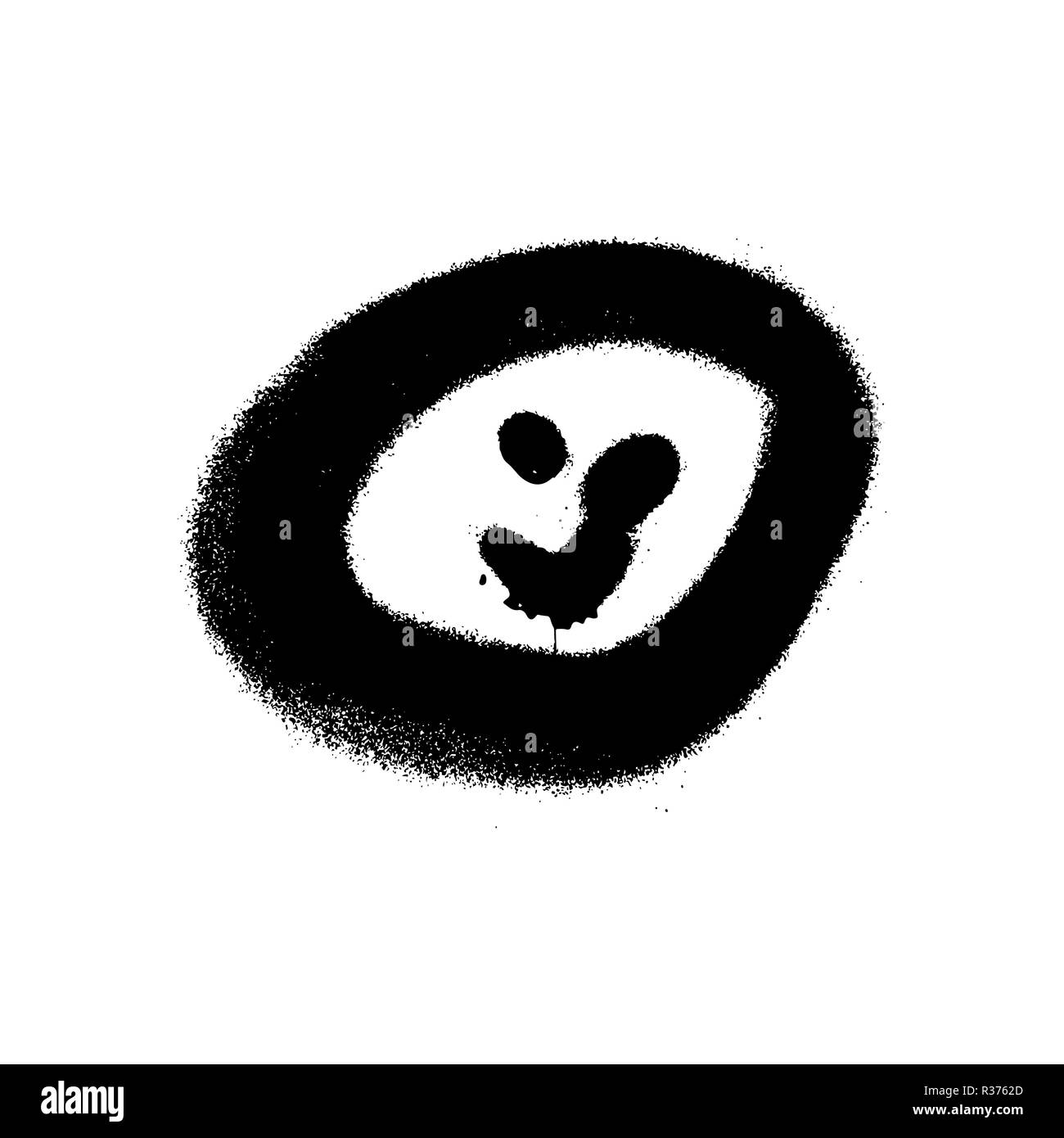 Graffiti grunge emoji with black ond white colour Stock Vector Image