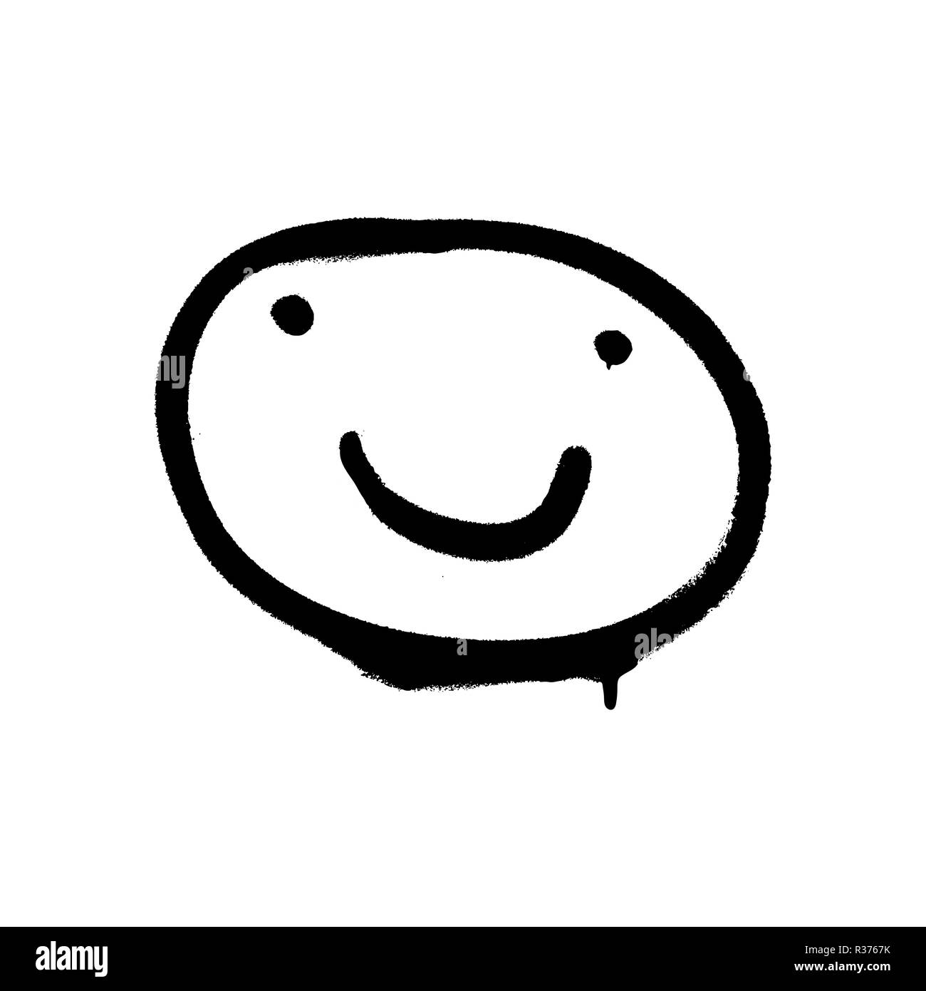 Graffiti grunge emoji with black ond white colour Stock Vector Image