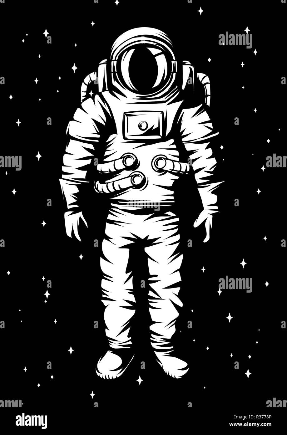 Cool dude astronaut spaceman in space Royalty Free Vector