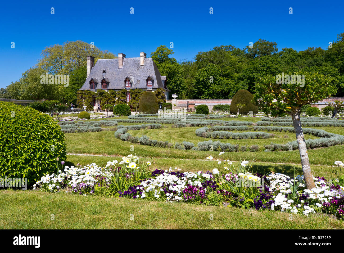 Garden of Catherine de Médicis, Château de Chenonceau, Loire Valley, France Stock Photo