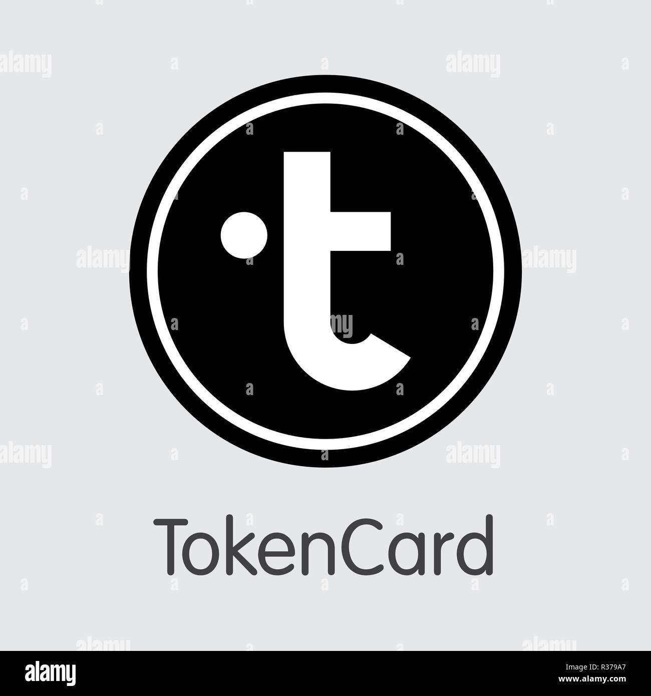 Tokencard - Digital Coin Vector Icon of Cryptographic Currency. Stock Vector