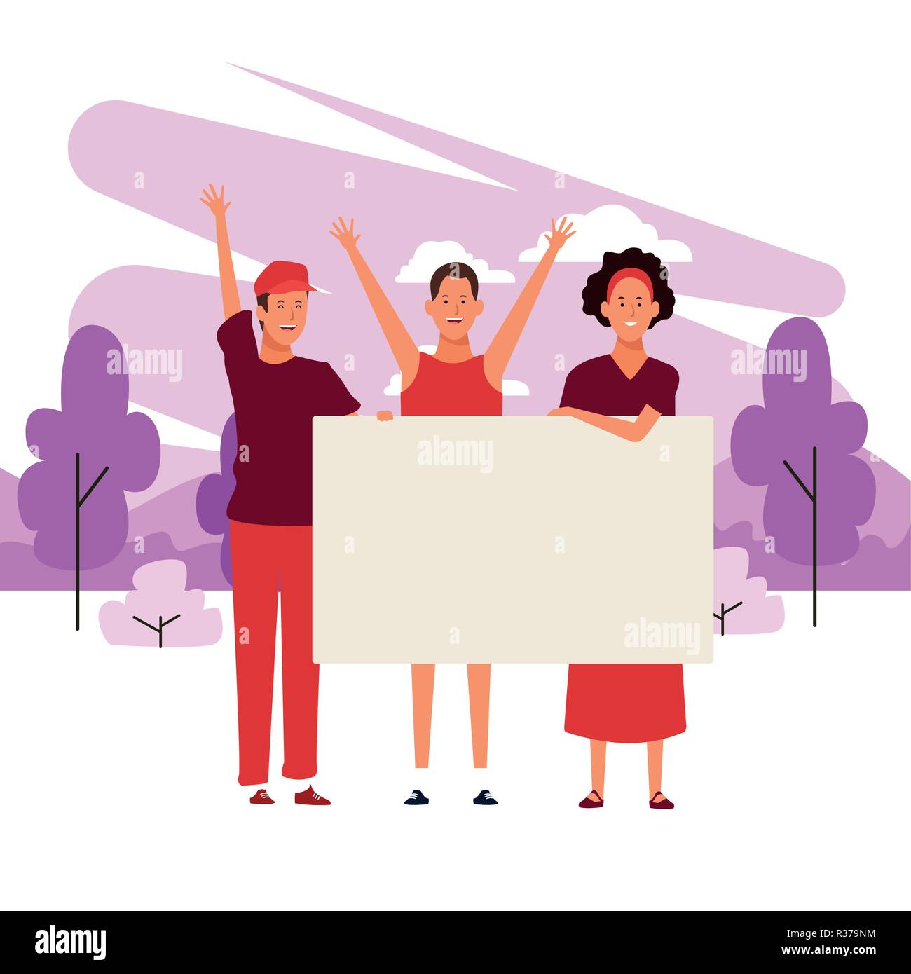 people with posters Stock Vector Image & Art - Alamy