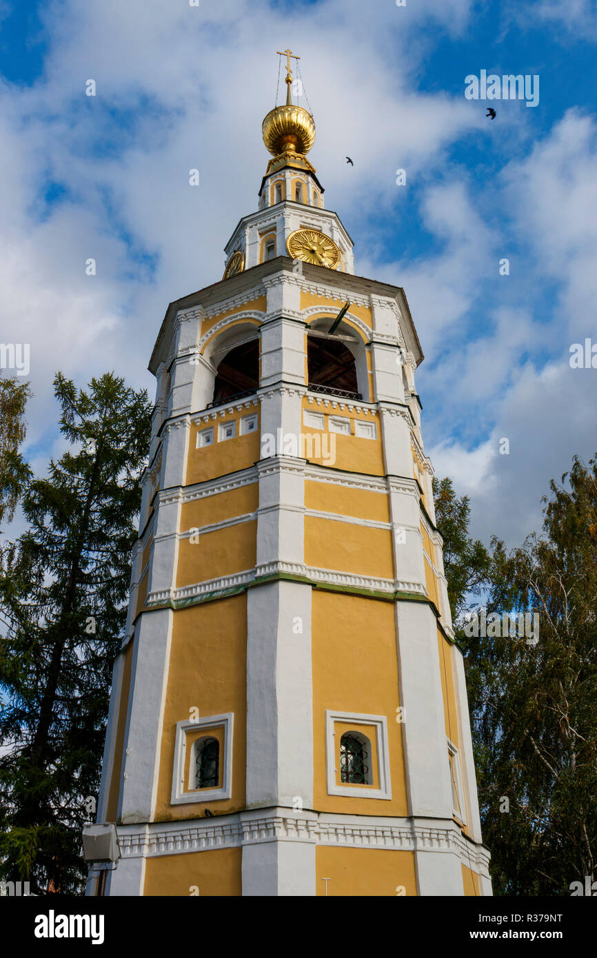 The Bell Tower of the 1713 Transfiguration Cathedral in Uglich, Uglich, Yaroslavl Oblast, Northern Russia. Stock Photo