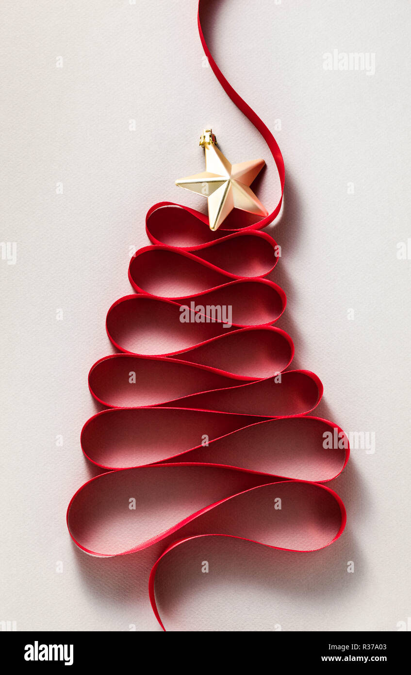 christmas tree made from ribbon Stock Photo Alamy