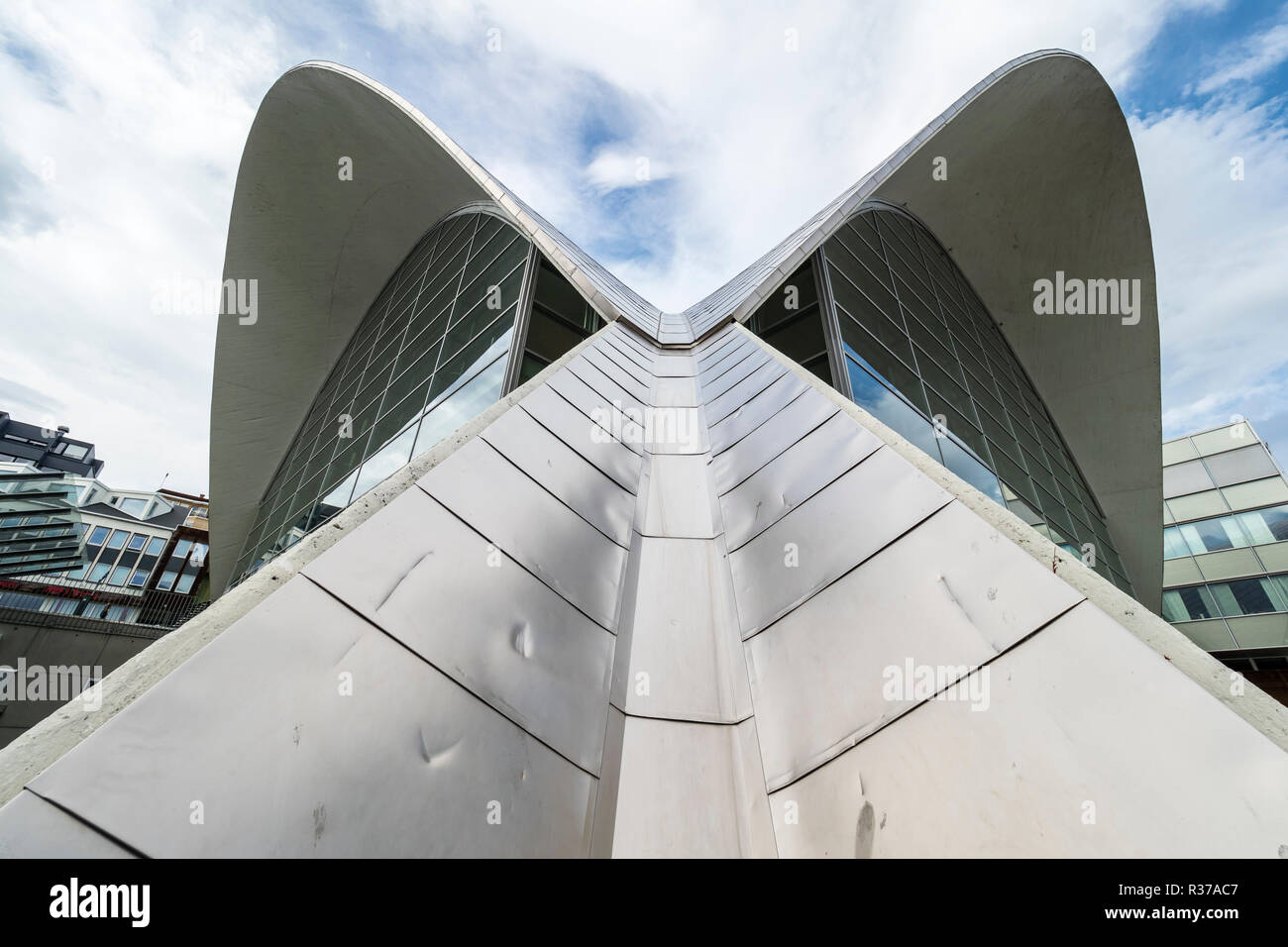 Tromsø City Library and Archive, modern architecture with large glass  front, Tromsö, Norway Stock Photo - Alamy