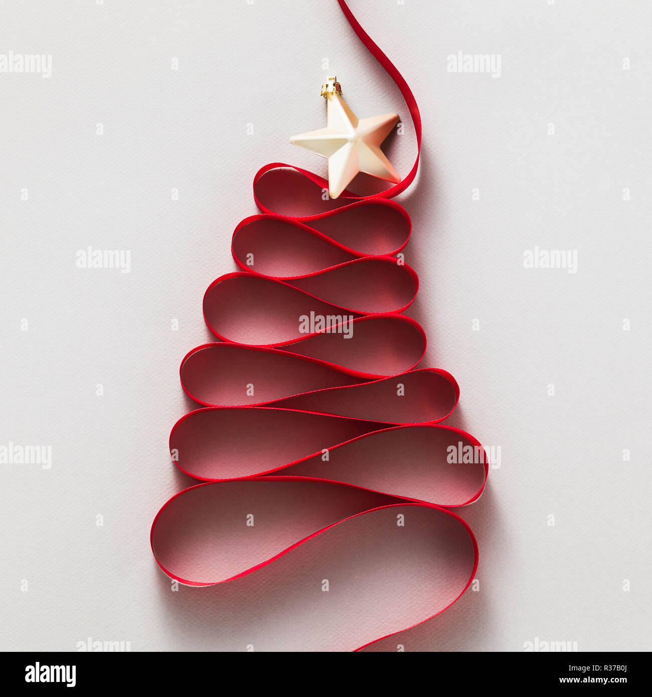 christmas tree made from ribbon Stock Photo - Alamy