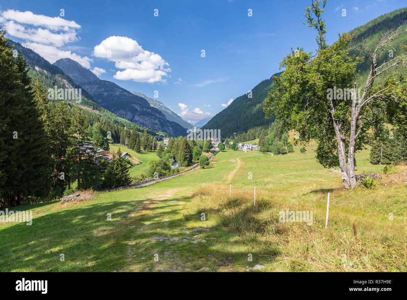 The Vallorcine valley in the French Alps in summer Stock Photo