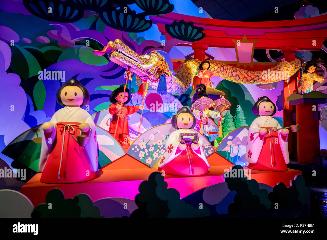 Disney Land Paris, France, November 2018: Small World a boat ride attraction. Stock Photo