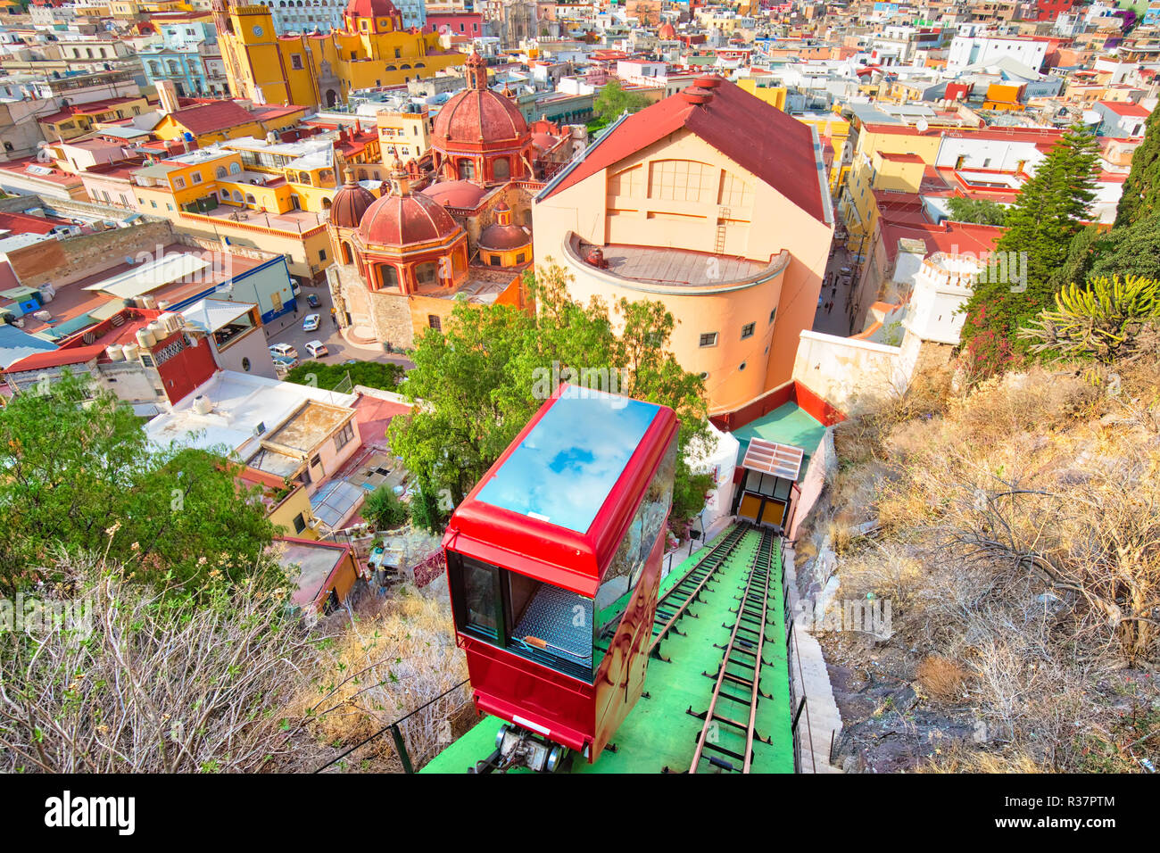 Guanajuato, scenic city lookout and panoramic views from city funicular Stock Photo