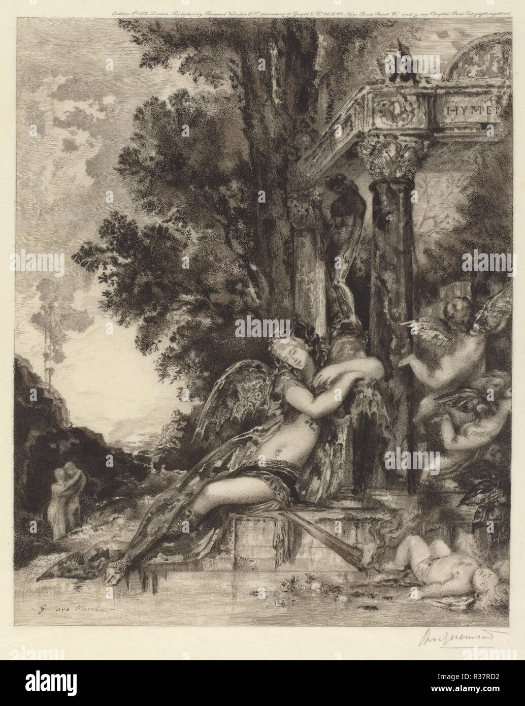 La dionade. Medium: etching. Museum: National Gallery of Art, Washington DC. Author: Félix Bracquemond. Stock Photo