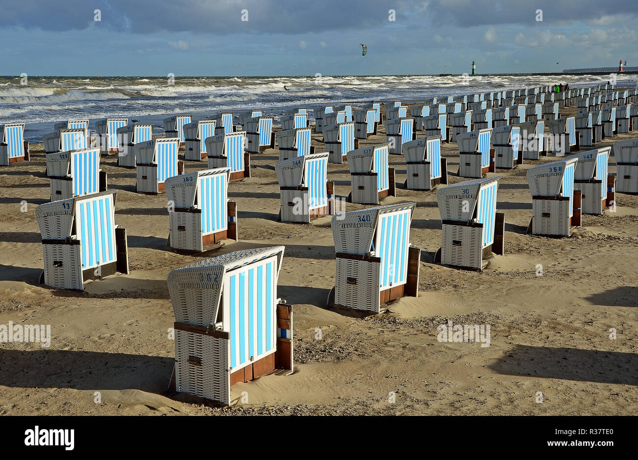 Closed Beach Chairs End Of Season Beach Of Warnemunde