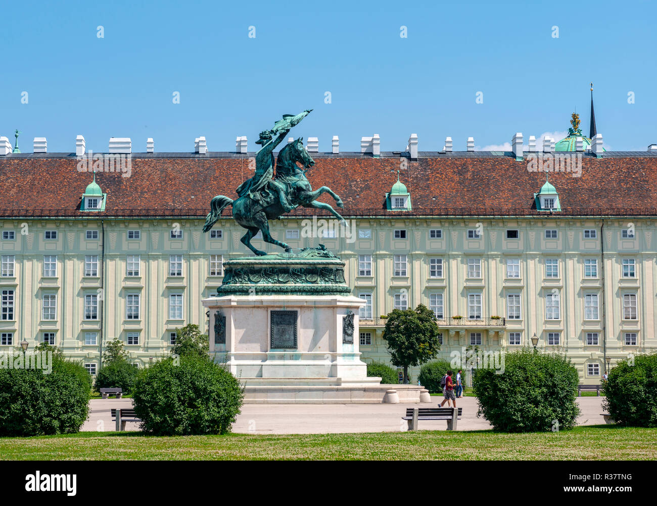 Archduke Karl equestrian statue, Heldenplatz, Hofburg Imperial Palace, Vienna, Austria Stock Photo