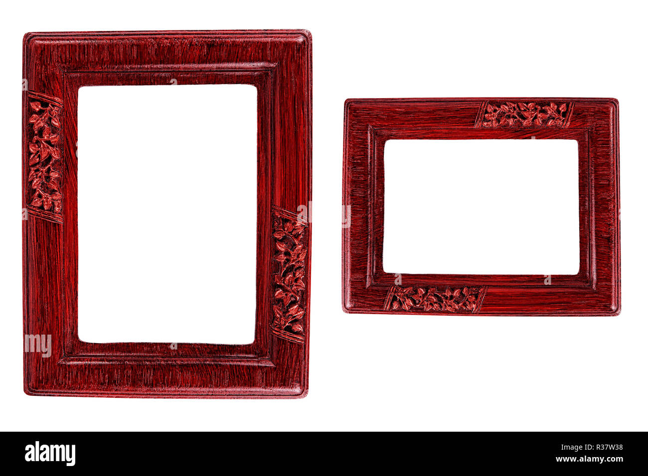 two red photo frames Stock Photo Alamy