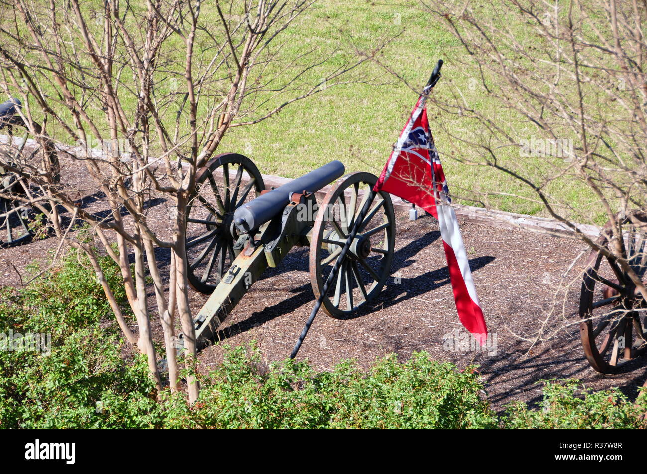 cannon with southern flag Stock Photo
