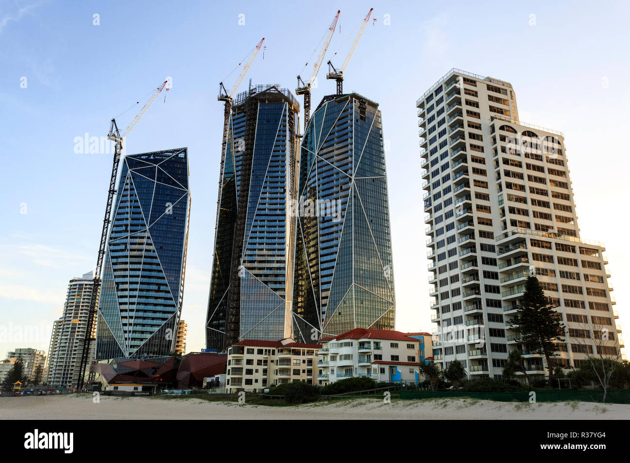 The luxurious Jewel tower complex under construction in Broadbeach, Gold Coast, Australia Stock