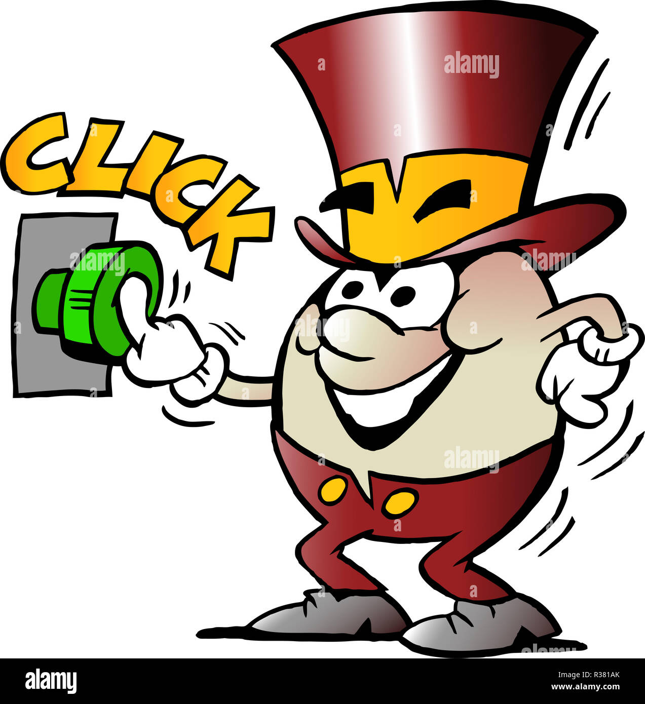 Cartoon Vector illustration of a Happy Golden Egg Mascot activate a ...