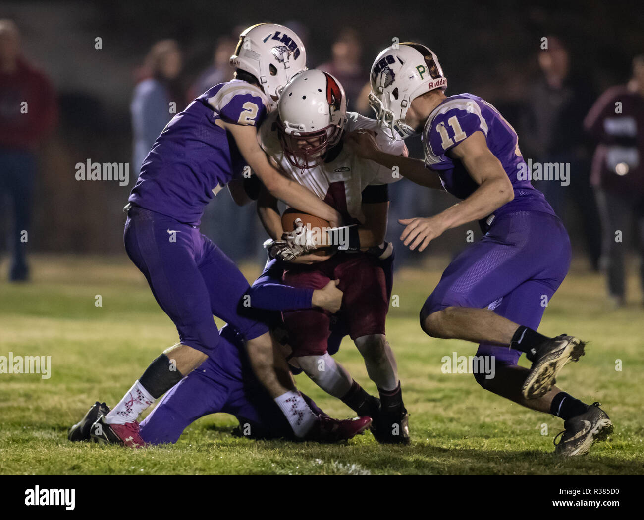 Football action with Big Valley vs. Los Molinos High School in Palo