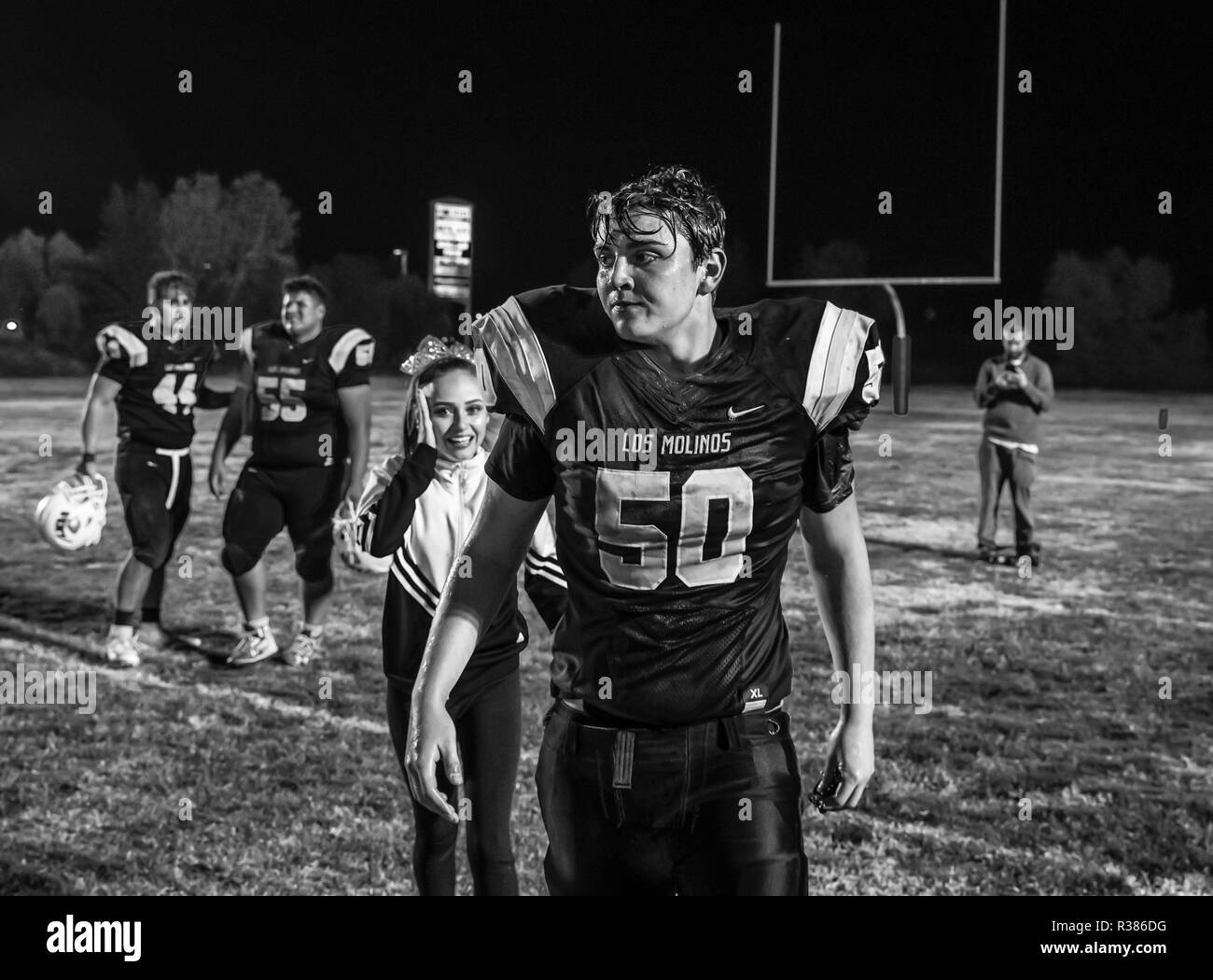 Football action with Big Valley vs. Los Molinos High School in Palo