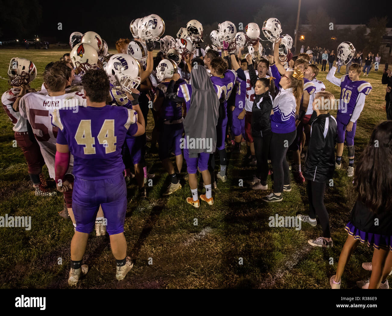 Football action with Big Valley vs. Los Molinos High School in Palo