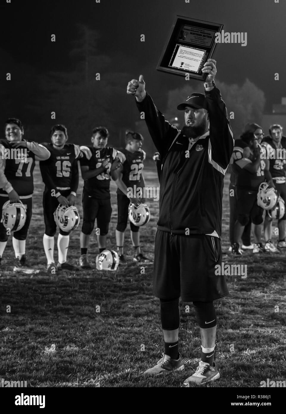 Football action with Big Valley vs. Los Molinos High School in Palo