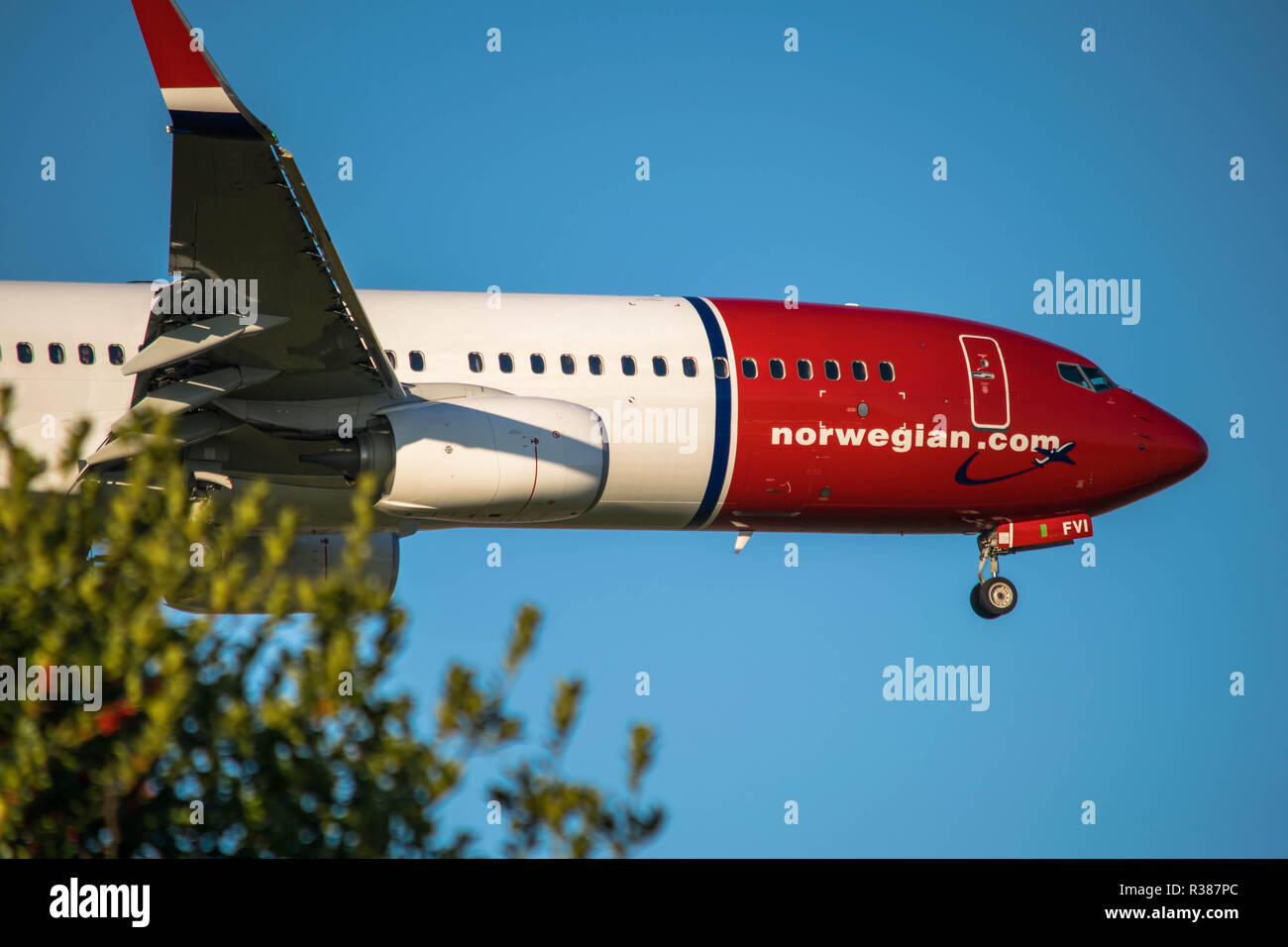 Norwegian Boeing 737-800 at Gatwick Airport Stock Photo