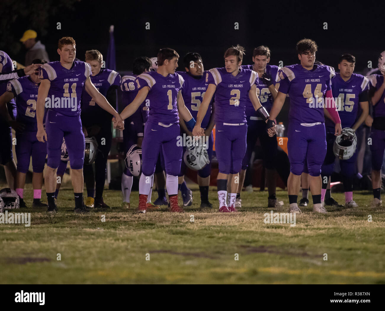 Football action with Big Valley vs. Los Molinos High School in Palo