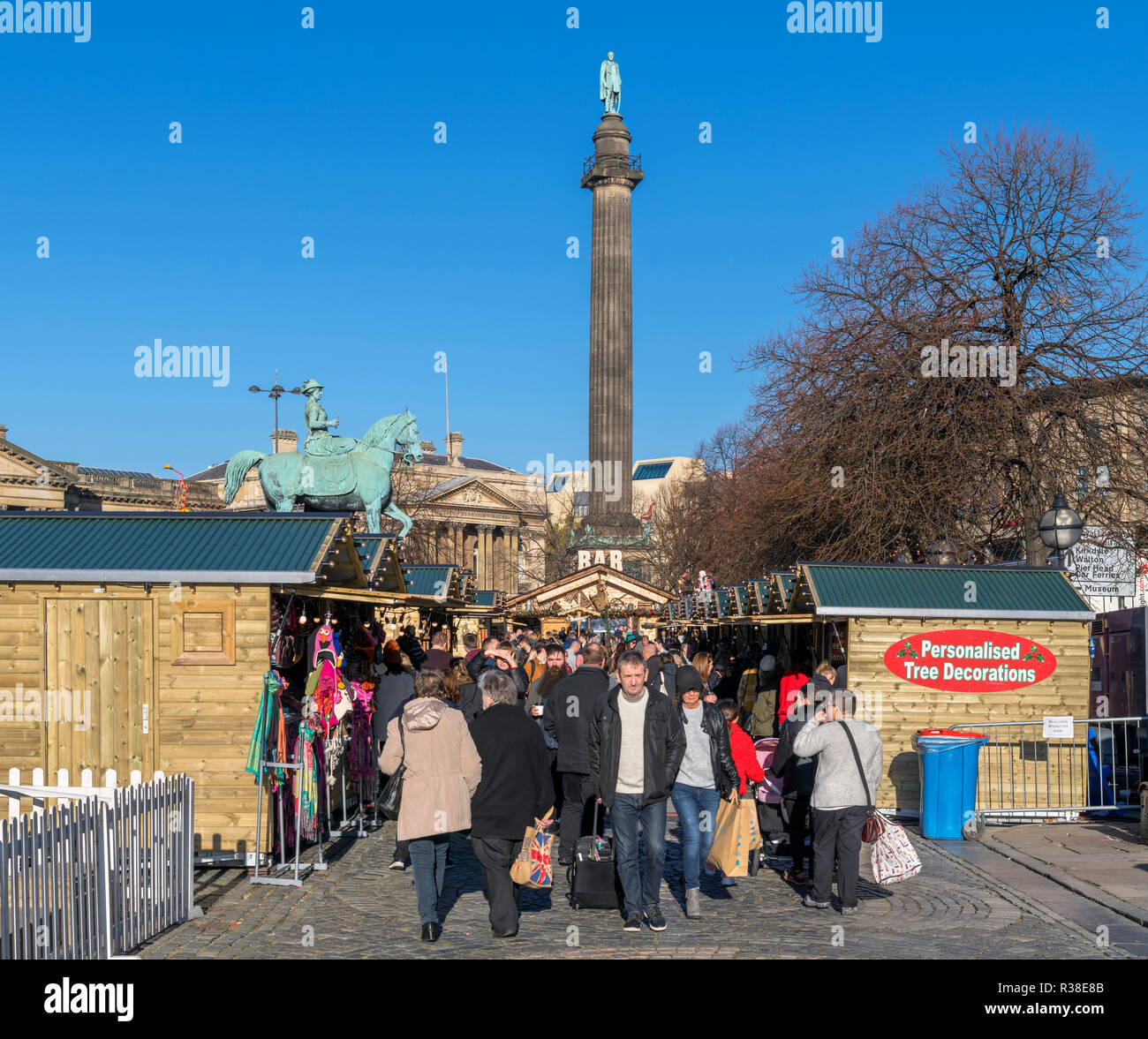 Christmas market in St George's Square, Liverpool, Merseyside, England, UK Stock Photo