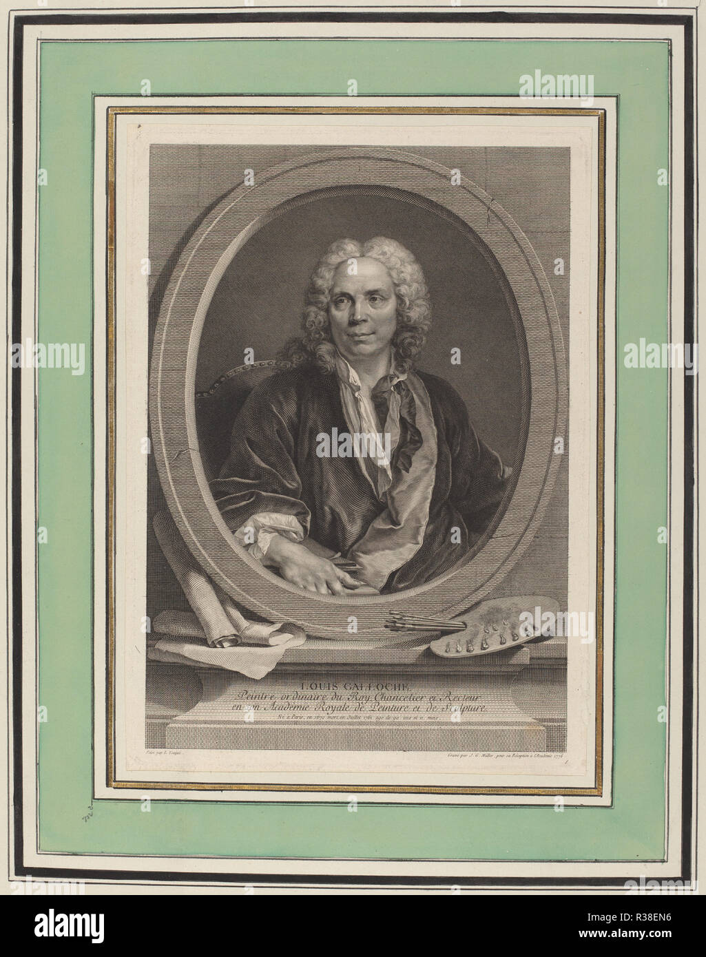 Louis Galloche. Dated: 1776. Medium: aquatint on laid paper. Museum: National Gallery of Art, Washington DC. Author: Johann Gotthard Müller, Louis Tocqué. Stock Photo