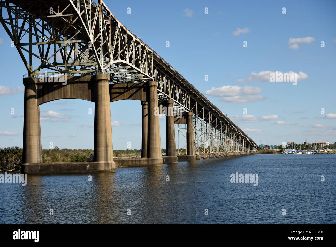 Calcasieu River World War II Memorial Bridge connecting Lake Charles