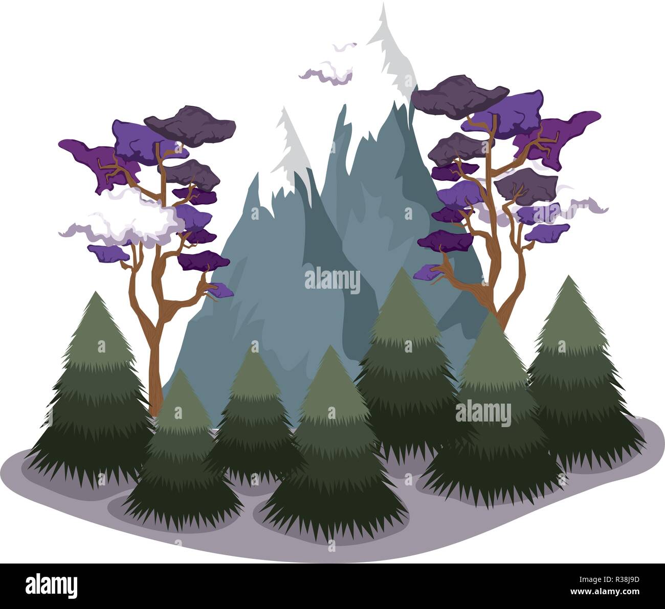 adventure landscape with snow mountain vector illustration design Stock ...