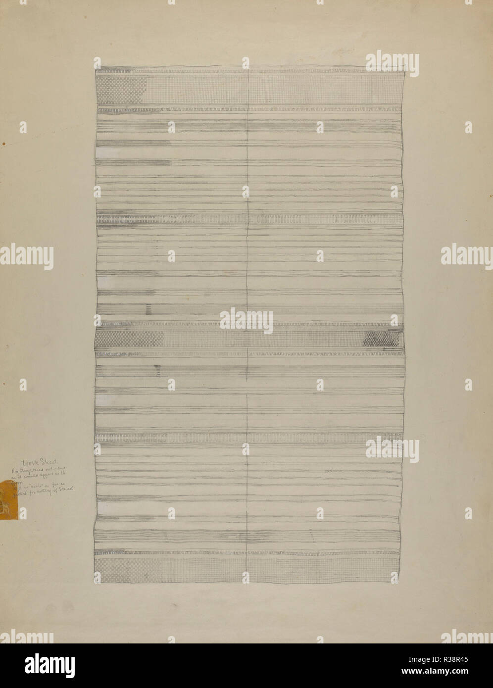 Textile. Dated: 1935/1942. Dimensions: overall: 66 x 51 cm (26 x 20 1/16 in.). Medium: graphite and gouache on paper. Museum: National Gallery of Art, Washington DC. Author: American 20th Century. Stock Photo