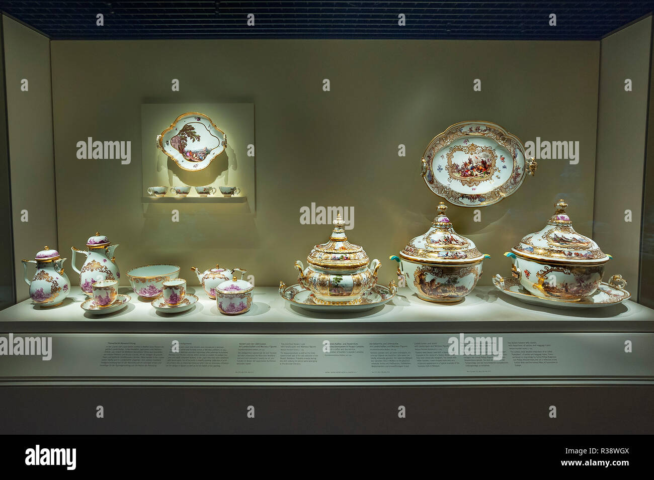 Coffee and tea service as well as lid terrines, Meissen porcelain around 1745, National Museum, Munich, Upper Bavaria, Bavaria Stock Photo
