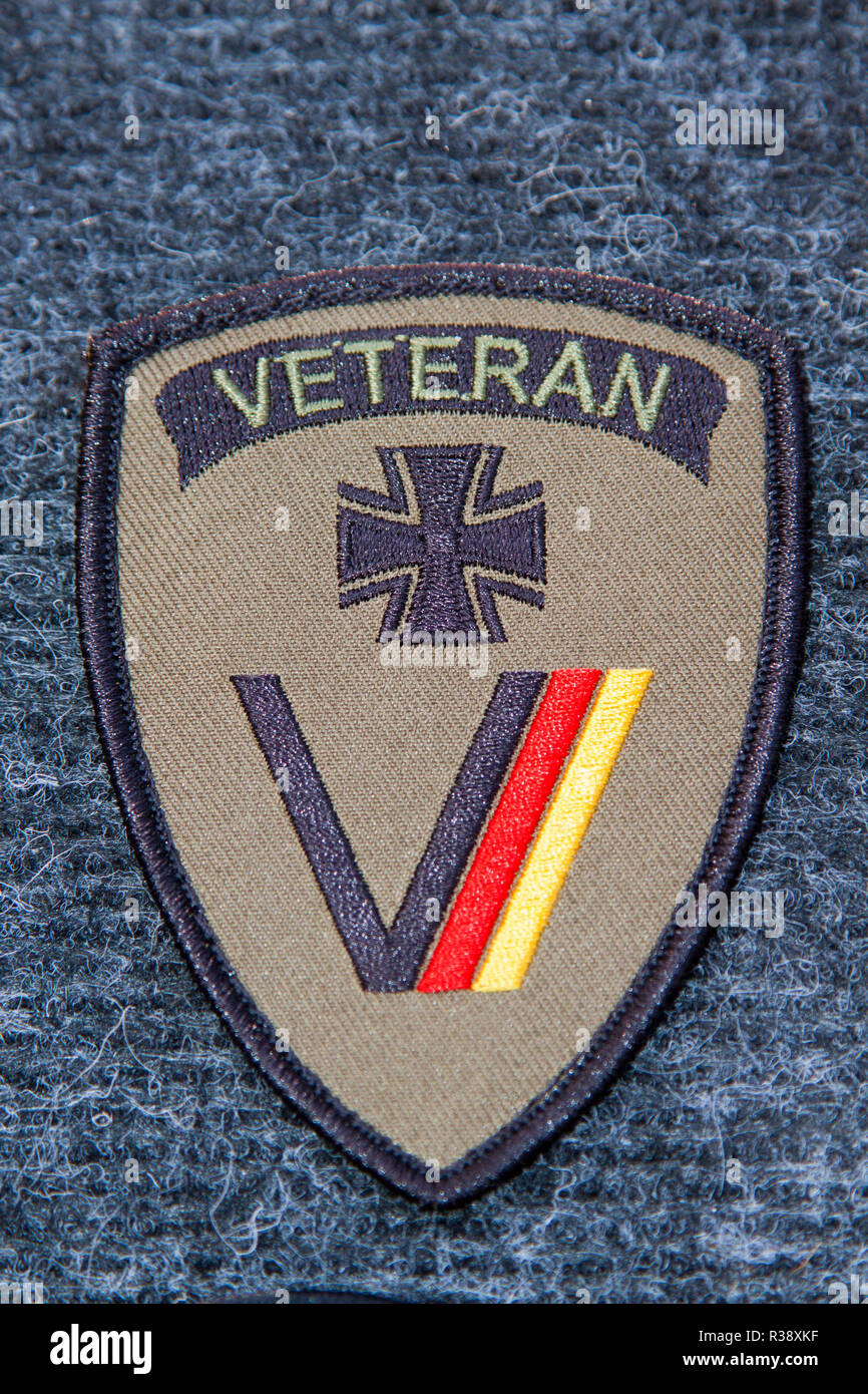 Sticker or badge veteran of the German Federal Armed Forces, Open Day, Julius Leber Barracks, Berlin, Germany Stock Photo