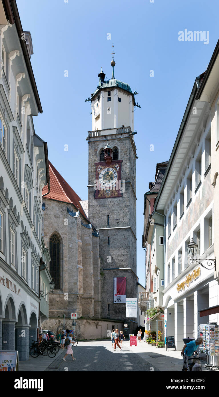 Protestant Church St. Martin, Memmingen, Swabia, Bavaria, Germany Stock Photo