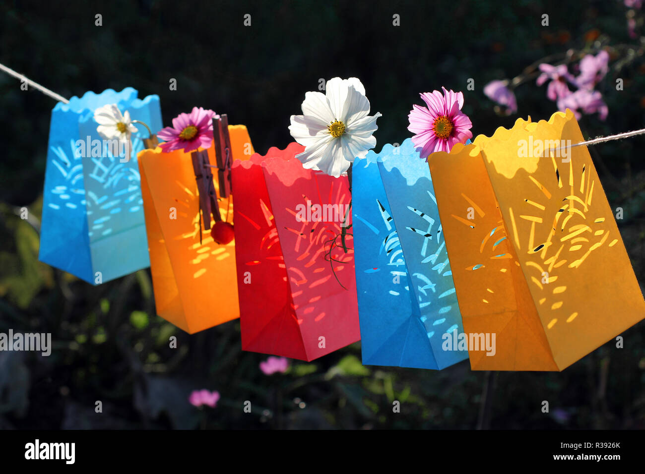 Pink garden party lanterns hires stock photography and images Alamy