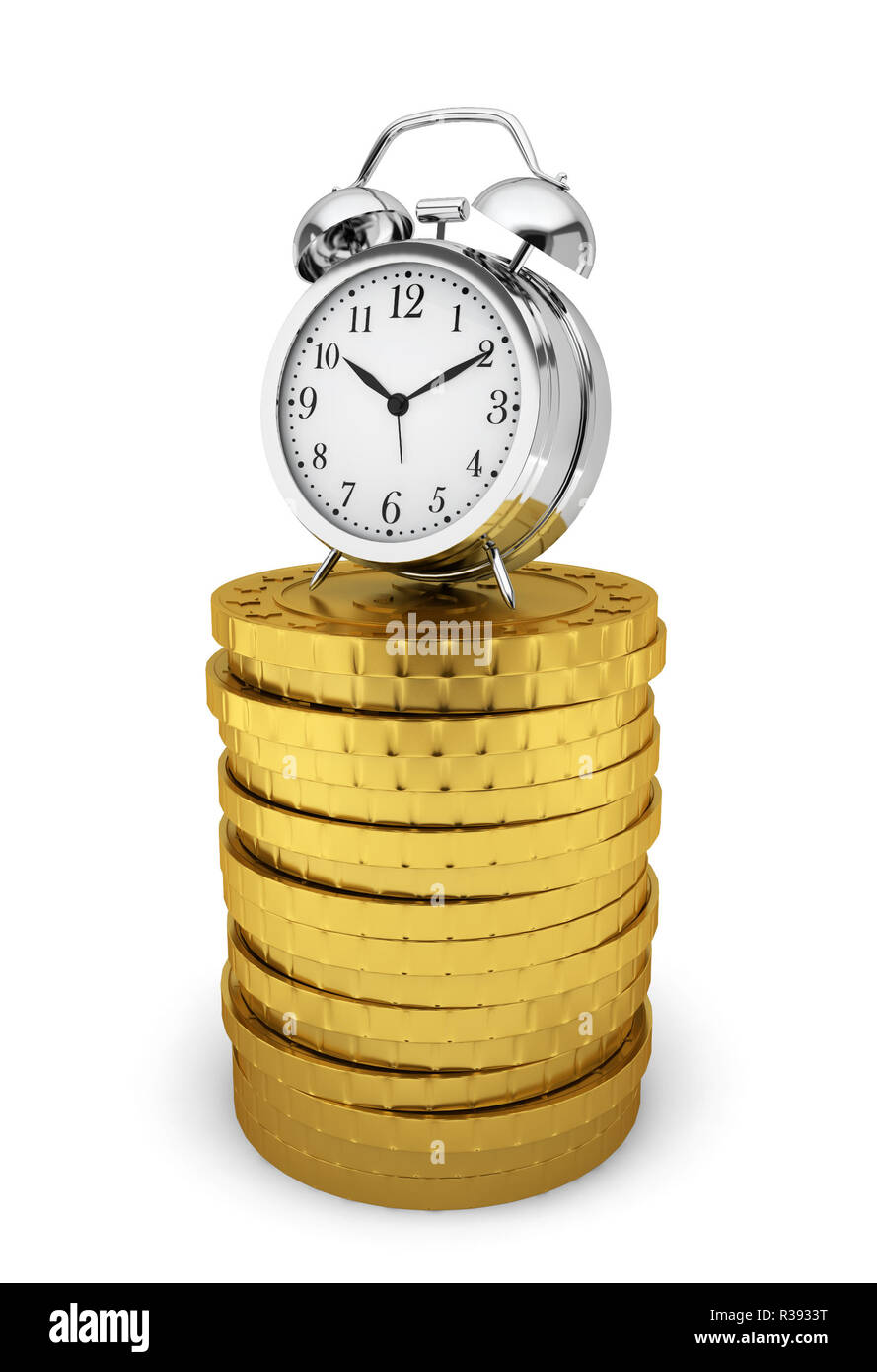 3d clock dollars golden hi-res stock photography and images - Alamy